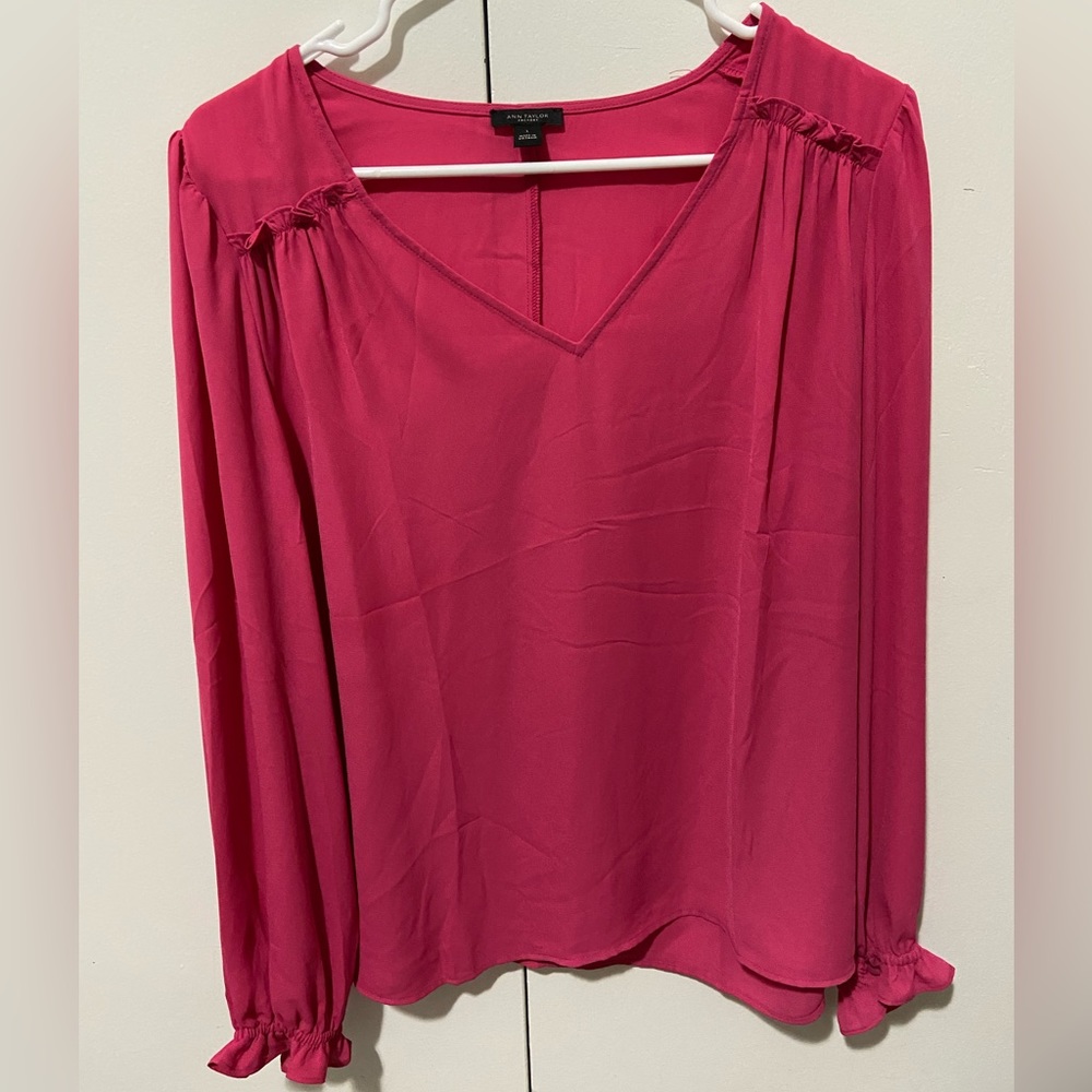 Ann Taylor pink blouse size L
